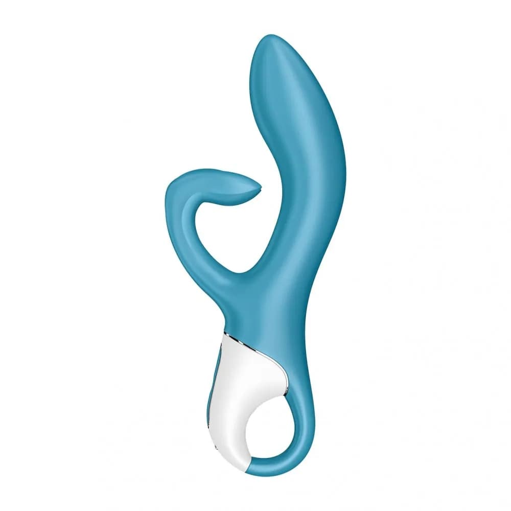 Вібратор кролик Satisfyer Embrace Me з потрійним відростком для стимуляції клітора, блакитний